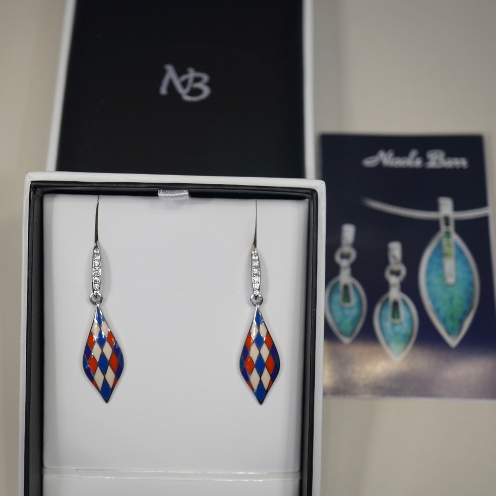 Nicole Barr Sterling silver Harlequin earrings